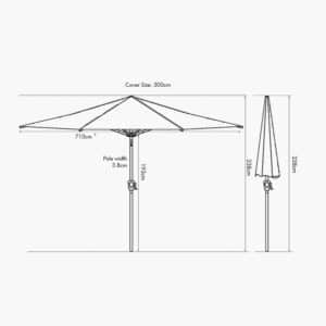 Pacific Lifestyle Riva 3m Round Taupe Parasol