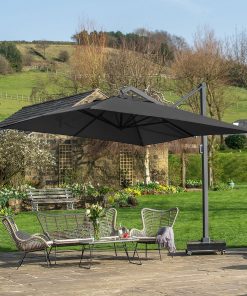 Pacific Lifestyle Icon Premium T1 4mx3m Oblong Faded Black Parasol