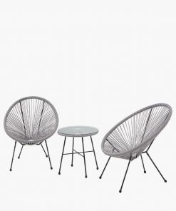 Pacific Lifestyle Grey PU Rio 3 Piece Bistro Set