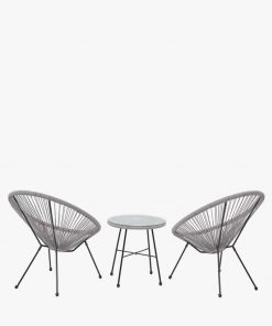 Pacific Lifestyle Grey PU Rio 3 Piece Bistro Set