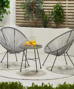 Pacific Lifestyle Grey PU Rio 3 Piece Bistro Set