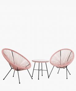 Pacific Lifestyle Pink PU Rio 3 Piece Bistro Set