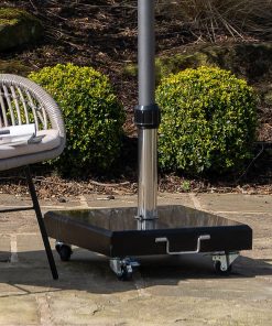 Pacific Lifestyle Rome Polished Black Granite 60KG Wheeled Parasol Base