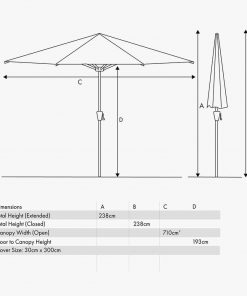 Pacific Lifestyle Riva Premium 3m Round Havana Parasol