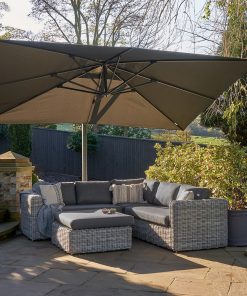 Pacific Lifestyle Challenger Telescopic T1 3m Square Faded Black Parasol
