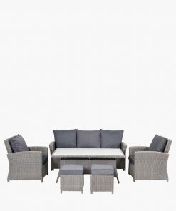 Pacific Lifestyle Slate Grey Barbados 3 Seater Lounge Set with Ceramic Top