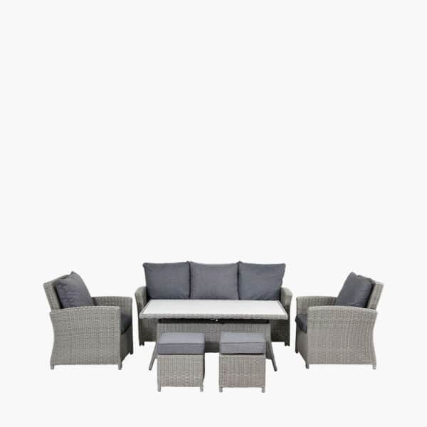 Pacific Lifestyle Slate Grey Barbados 3 Seater Lounge Set with Ceramic Top