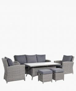 Pacific Lifestyle Slate Grey Barbados 3 Seater Lounge Set with Ceramic Top