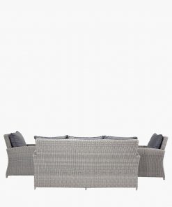 Pacific Lifestyle Slate Grey Barbados 3 Seater Lounge Set with Ceramic Top