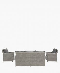 Pacific Lifestyle Slate Grey Barbados 3 Seater Lounge Set with Ceramic Top and Fire Pit