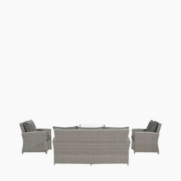 Pacific Lifestyle Slate Grey Barbados 3 Seater Lounge Set with Ceramic Top and Fire Pit