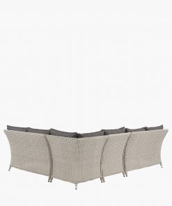 Pacific Lifestyle Stone Grey Antigua Corner Set with Ceramic Top and Fire Pit