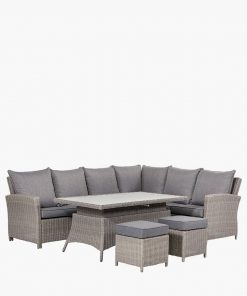 Pacific Lifestyle Slate Grey Barbados Corner Set Long Left with Ceramic Top