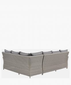 Pacific Lifestyle Slate Grey Barbados Corner Set Long Left with Ceramic Top and Fire Pit