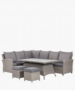 Pacific Lifestyle Slate Grey Barbados Corner Set Long Right with Ceramic Top