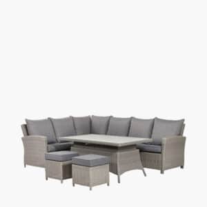 Pacific Lifestyle Slate Grey Barbados Corner Set Long Right with Ceramic Top