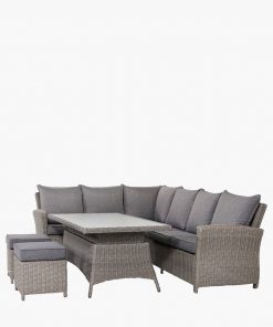 Pacific Lifestyle Slate Grey Barbados Corner Set Long Right with Ceramic Top