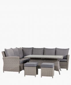 Pacific Lifestyle Slate Grey Barbados Corner Set Long Right with Ceramic Top