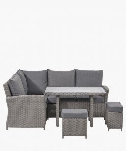 Pacific LIFESTYLE Slate Grey Barbados Compact Corner Set with Ceramic Top