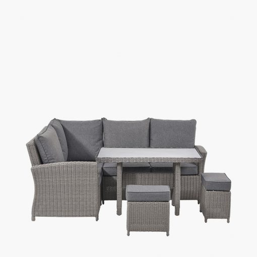 Pacific LIFESTYLE Slate Grey Barbados Compact Corner Set with Ceramic Top