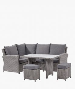 Pacific LIFESTYLE Slate Grey Barbados Compact Corner Set with Ceramic Top