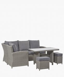 Pacific LIFESTYLE Slate Grey Barbados Compact Corner Set with Ceramic Top