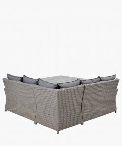Pacific Lifestyle Slate Grey Barbados Square Corner Seating Set with Ceramic Top