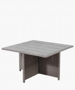 Pacific Lifestyle Slate Grey Barbados Square Corner Seating Set with Ceramic Top