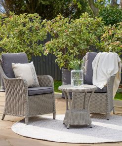 Pacific Lifestyle Stone Grey Antigua Bistro Set with Ceramic Top