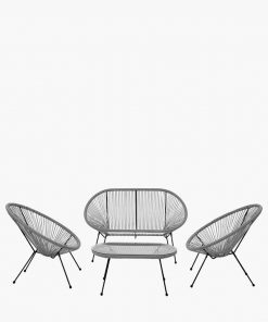 Pacific Lifestyle Grey PU Rio 4 Piece Seating Set