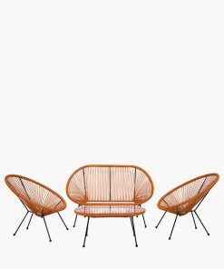 Pacific Lifestyle Orange PU Rio 4 Piece Seating Set