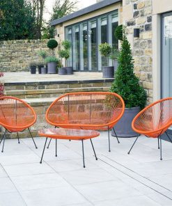 Pacific Lifestyle Orange PU Rio 4 Piece Seating Set