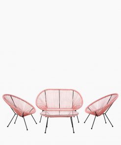 Pacific Lifestyle Pink PU Rio 4 Piece Seating Set