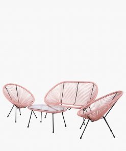 Pacific Lifestyle Pink PU Rio 4 Piece Seating Set