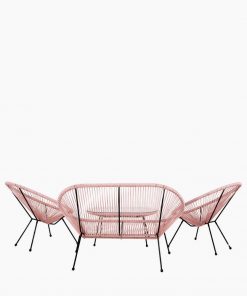 Pacific Lifestyle Pink PU Rio 4 Piece Seating Set