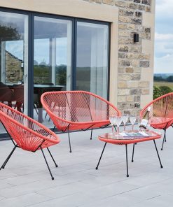 Pacific Lifestyle Red PU Rio 4 Piece Seating Set