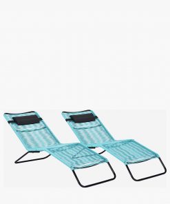 Pacific Lifestyle S/2 Blue PU Rio Sun Loungers