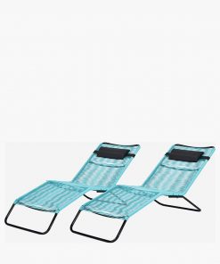 Pacific Lifestyle S/2 Blue PU Rio Sun Loungers