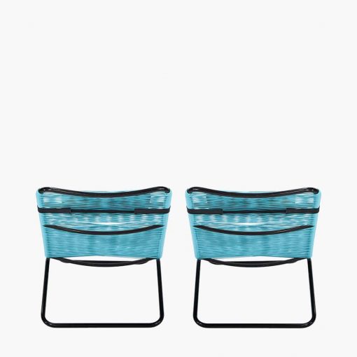 Pacific Lifestyle S/2 Blue PU Rio Sun Loungers