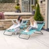 Pacific Lifestyle S/2 Blue PU Rio Sun Loungers