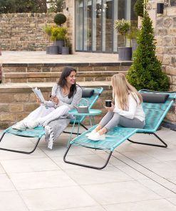 Pacific Lifestyle S/2 Blue PU Rio Sun Loungers