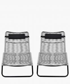 Pacific Lifestyle S/2 Grey PU Rio Sun Loungers