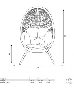 Pacific Lifestyle Stone Grey St Kitts Single Nest Chair