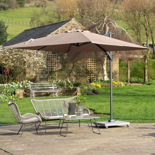 Pacific Lifestyle Voyager T2 2.7m Square Taupe Parasol