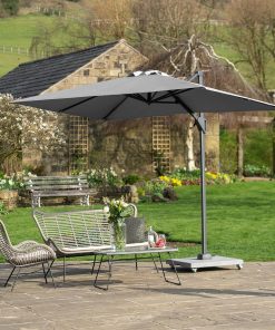 Pacific Lifestyle Voyager T1 3m x 2m Oblong Luna Grey Parasol