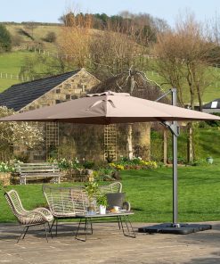 Pacific Lifestyle Challenger T2 3.5 x 2.6m Oblong Taupe Parasol