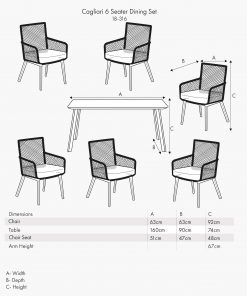Pacific Lifestyle Cagliari 6 Seater Dining Set