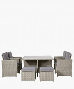 Pacific Lifestyle Stone Grey Bermuda Cube Set with Ceramic Top