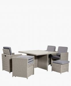 Pacific Lifestyle Stone Grey Bermuda Cube Set with Ceramic Top
