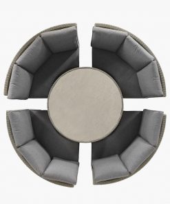 Pacific Lifestyle Stone Grey Bermuda Lounge Dining Set with Ceramic Top